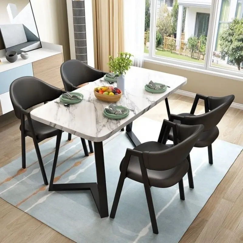 Sg Sales Table Chair Set Nordic Dining Tables and Chairs Set Simple Small Apartment Rental House Home Rectangular Dining Table with Chairs Meeting Table  Living Room Desk Table