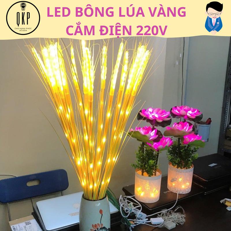  Đèn Led Bông Lúa Trang Trí - Bông lúa Vàng - Trang Trí Ban Thờ Phòng Khách dùng điện 220v 