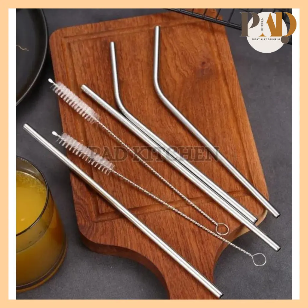 SEDOTAN STAINLESS 3 IN 1 SEDOTAN BESI LENGKUNG BENGKOK STRAW STAINLESS STEEL SIKAT PEMBERSIH PREMIUM IMPORT BERKUALITAS