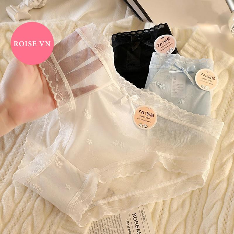 Combo 10 quần lót nữ ren lụa điều hòa (có lẻ 5) họa tiết trái tim mềm mịn mỏng mát women - Tua Rua Q78A