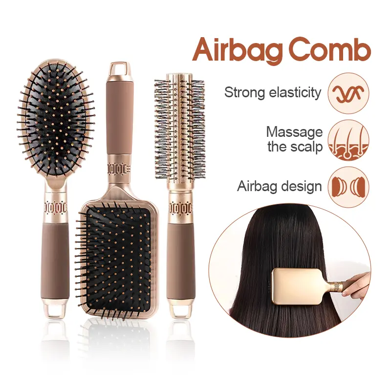 Air Cushion Comb Hair Brush Gold Color Hair Comb Brush for Curly Hair Brush Wet Curly Hair Brush Massage Comb