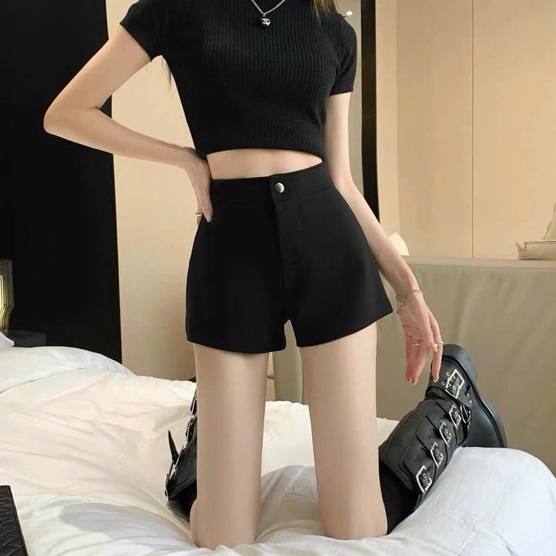 Combo 2 quần short umi cạp cao kéo khoá Nữ Women Quần Đùi. Chân váy xếp ly đính nơ nữ 2