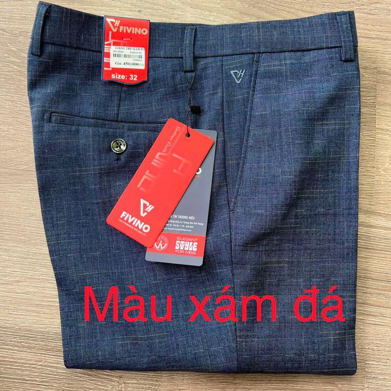 Quần tây Fivino cạp chun ẩn kẻ xứơc ống 17-19 cm(mua 2 đc kèm 1 sip) quana unam