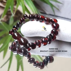 Gelang Amber Anak Premium Glossy Cherry by Amber Bee BGC63 kalung gala