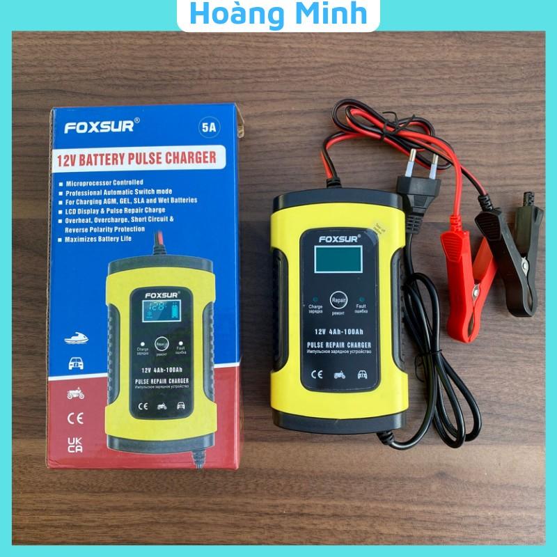 Sạc pin ác quy 12V 100AH FOXSUR tự ngắt khi đầy