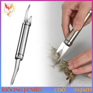 Pisau Dapur Stainless Steel Dua Ujung Permukaan Halus Ringan Bersihkan Usus Udang Kupas Kulit Sisik
