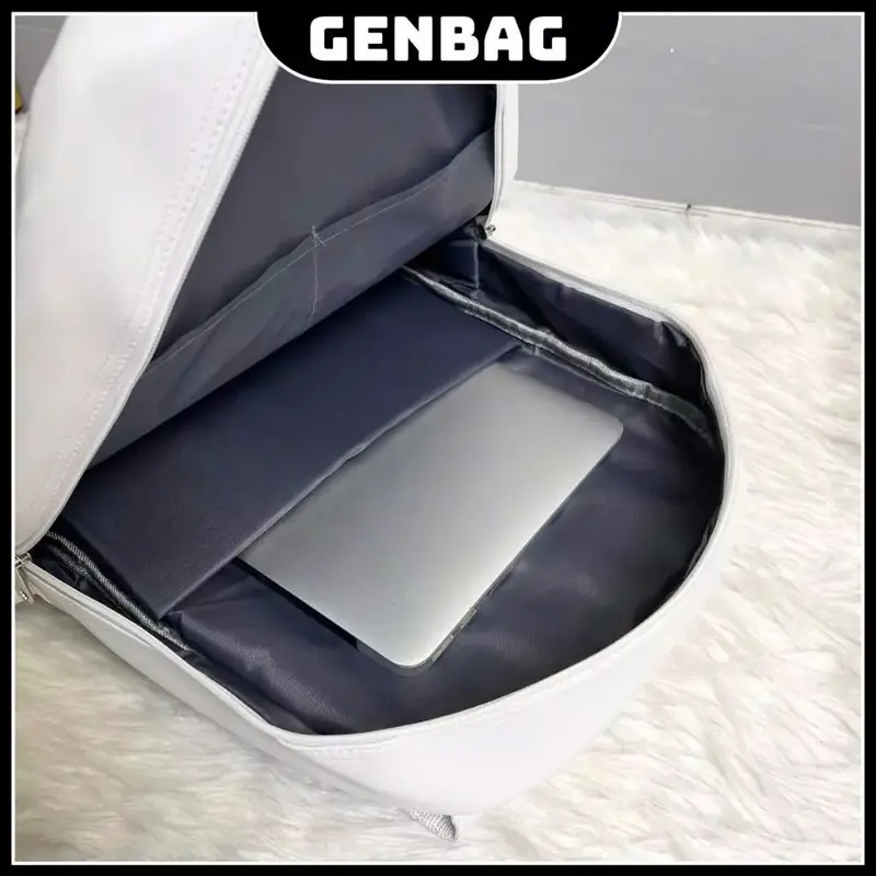 Balo da Pu mịn nắp gập 5 ngăn chống sốc đựng vừa lap 15.8icnh cực sang trọng phong cách Hàn Quốc. Nam Đeo Vai Bag 7