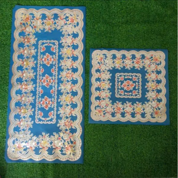 [ 60-120 và 60-60] Khăn trải bàn đồng bộ dùng cho bàn trà và ghế đôn nhỏ 2
