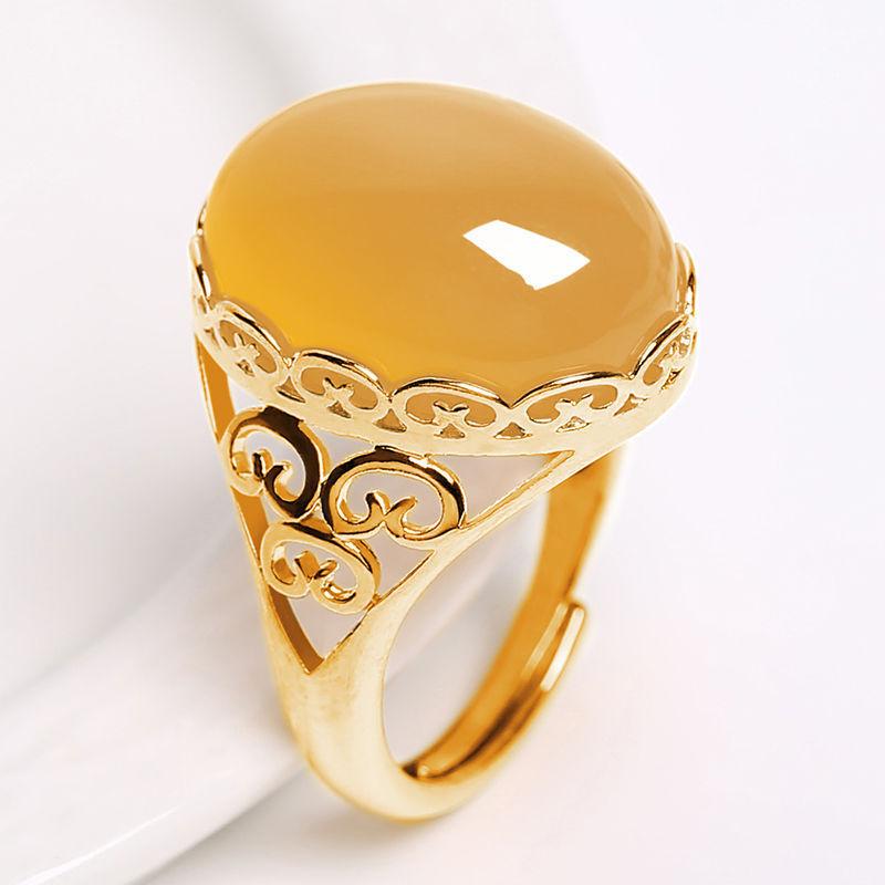 Product Introduction of 2024 new ethnic style ring temperament ring with red and green opening for women 6