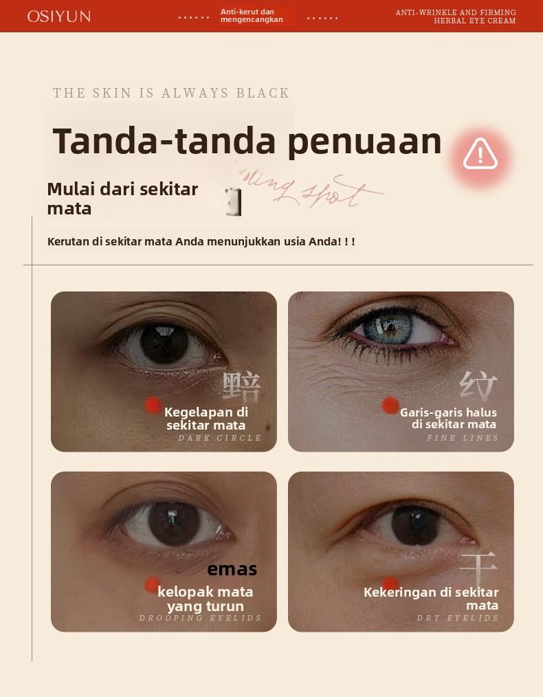 Krim Mata Herbal Anti-Kerut Pengencang Ousi Yun Paket Salon Kecantikan Melembapkan Menghidrasi Memudarkan Kantung Mata Lingkaran Hitam Perawatan Mata
