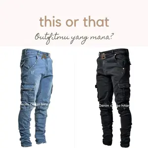 JEANS CARGO MODEL BIKERS SLIMFIT DENGAN BAHAN MELAR TIDAK SOBEK
