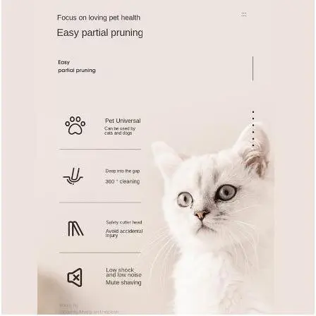 Tông Đơ Cắt Lông Cho Thú Cưng, Dao Cạo Điện, Sạc USB, Tông Đơ Cắt Tỉa, Có Kéo, Thích Hợp Cho Chó Và Mèo 5