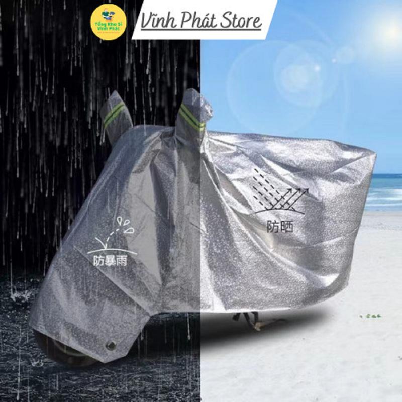 Bạt phủ xe máy áo trùm che xe bọc chống nắng mưa loại to dày che SH cao cấp vải bạt tráng nhôm chống thấm 88414