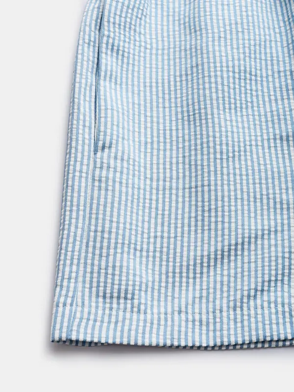 YOZY  Striped Print Drawstring Waist Elastic Waist Pocket Shorts, Casual Elastic Waist Straight Leg Shorts, Women's Summer Shorts for Daily Wear 3