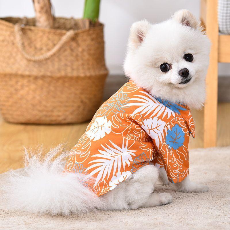 Product Introduction of Fashion Dog Shirt Puppy Breathable Coconut Tree Patern Shirt Cat Vest Chihuahua Yorkie Hawaiian Polo T-Shirts Pet Summer Clothes 37