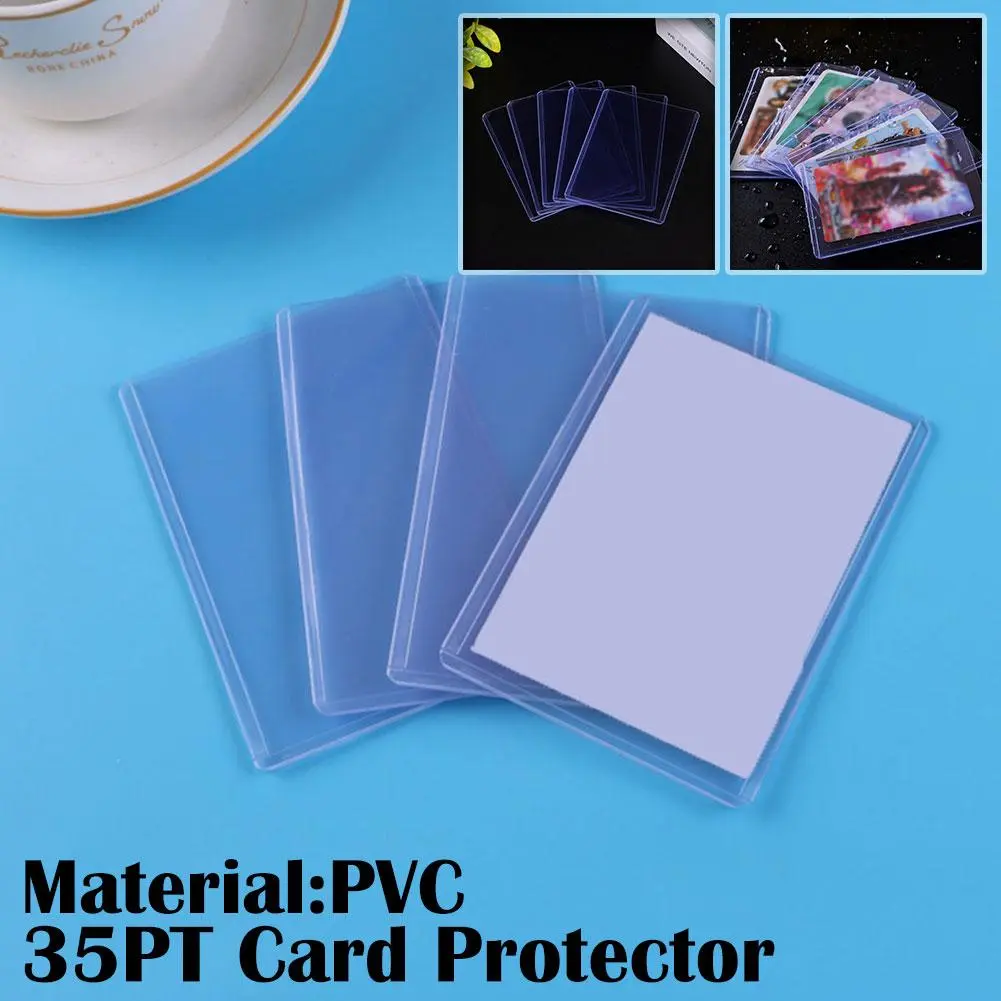 Chủ thẻ ngôi sao PVC trong suốt, 35PT, bảo vệ thẻ, làm bằng cao su, chủ cứng, thích hợp cho trò chơi thẻ, Q0U8