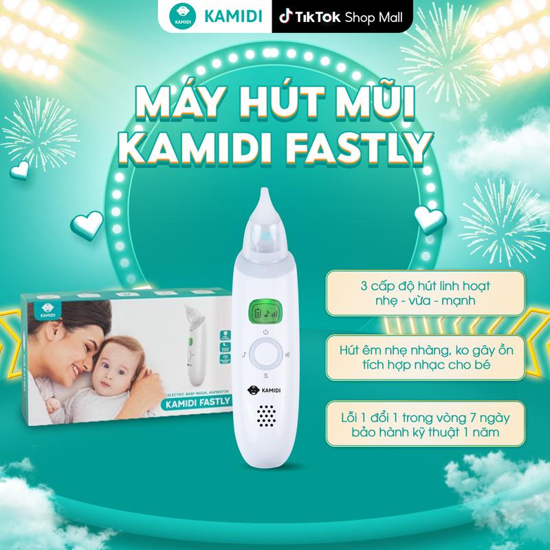 Máy hút mũi Kamidi Fastly cầm tay cho bé, đầu hút silicon siêu mềm, 3 cấp độ hút, an toàn, dễ sử dụng