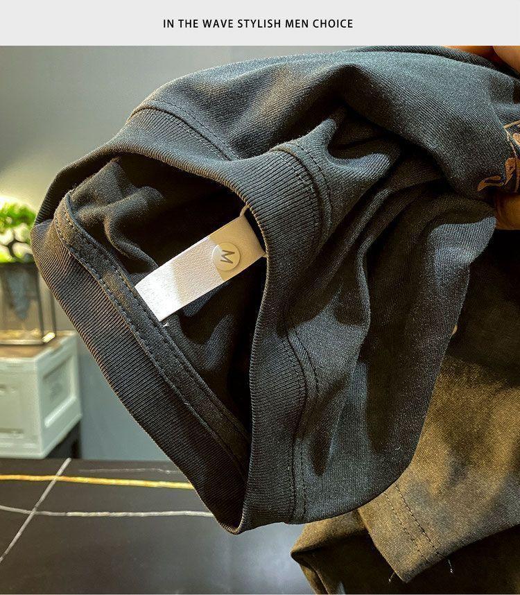 Product Introduction of Áo Thun Nặng, Unisex, Quần Áo Mùa Hè, Thương Hiệu Hợp Xu Hướng Mỹ, Áo Thun ngắn Tay Nam, Tay Lửng, Phong Cách Ins, Xu Hướng 2024 Menswear Cổ Tròn 14