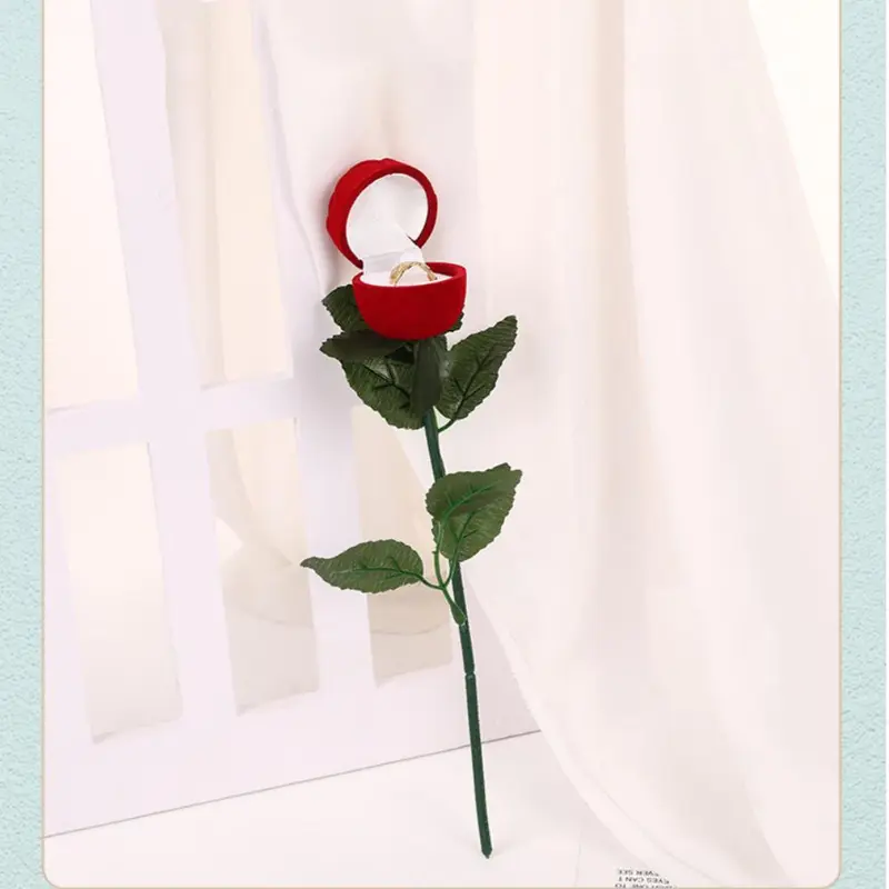 Artificial Rose Ring Box, Romantic Rose Gift Box, Exquisite Gift Box for Wedding Birthday Festival Party, Gift Wrapping Supplies 4