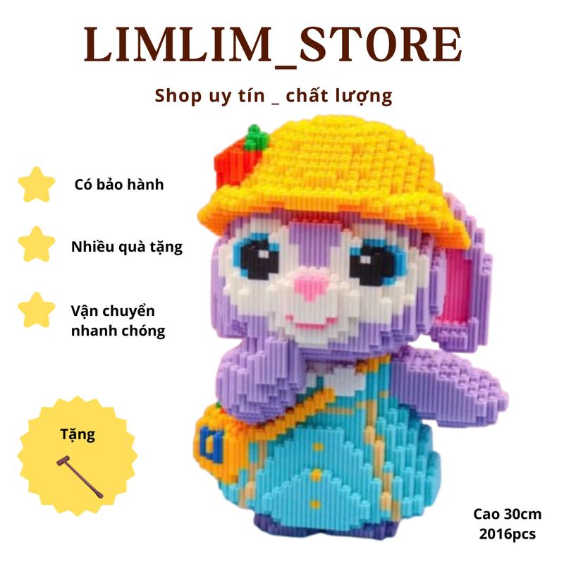 Trò chơi lắp ghép Thỏ tím mũ vàng cao 30cm ( Kèm búa  ) Đồ Chơi Toy Lắp Ráp Tháo Lắp Bộ Lắp Ráp Xếp Hình