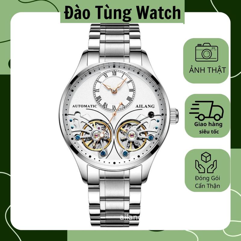 Đồng Hồ Cơ Nam AILANG Watch Đôi Cánh Thiên Thần Hai Bộ Tim Cơ Chính Hãng Sang Trọng Đẳng Cấp Trẻ Trung Thời Trang Đồng Hồ Cơ Tự Động Automatic Chống Nước 3ATM Kính Khoáng Phủ Tinh Thể Shaphia Chống Trầy Xước Chống Va Đập Bảo Hành 6 Tháng Size 41mm Đeo Tay