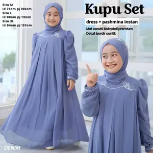 Kupu Syar'i Kids Gamis Anak Perempuan Terbaru Ceruty Babydol Mix Bordir Size M L XL Termurah Terlaris 2025