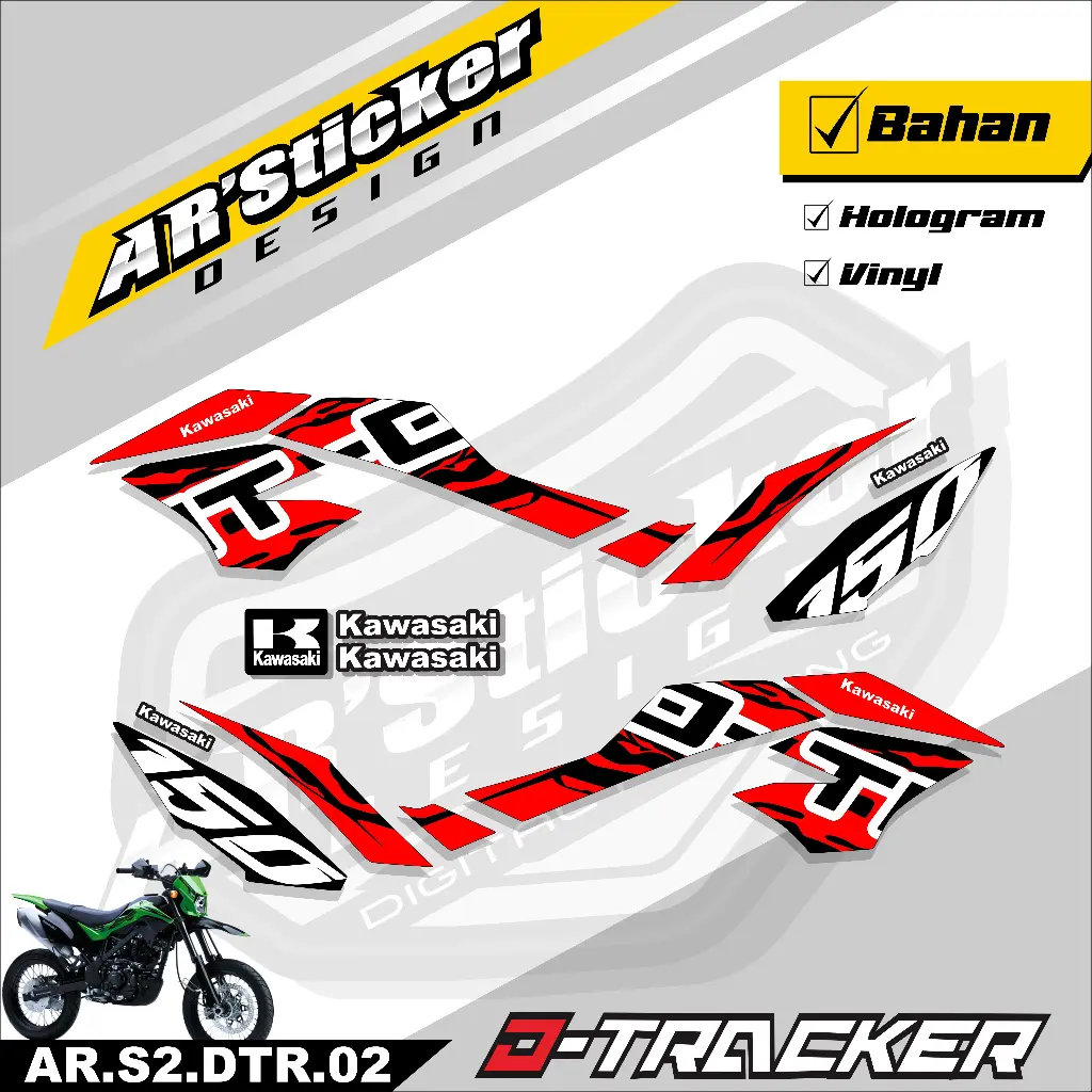 Striping Sticker Variasi Dtracker 150 - Stiker Motor D-TRACKER 150 - Setiker Kawasaki Dtracker 150 New Se Original AR 02