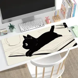 Motif Kucing Lucu Premium Mouse pad Slip-Resistant DeskMat Custom Besar Lebar Gaming Mousepad Karet Anime Cartoon Aesthetic 80x30cm 26x21cm
