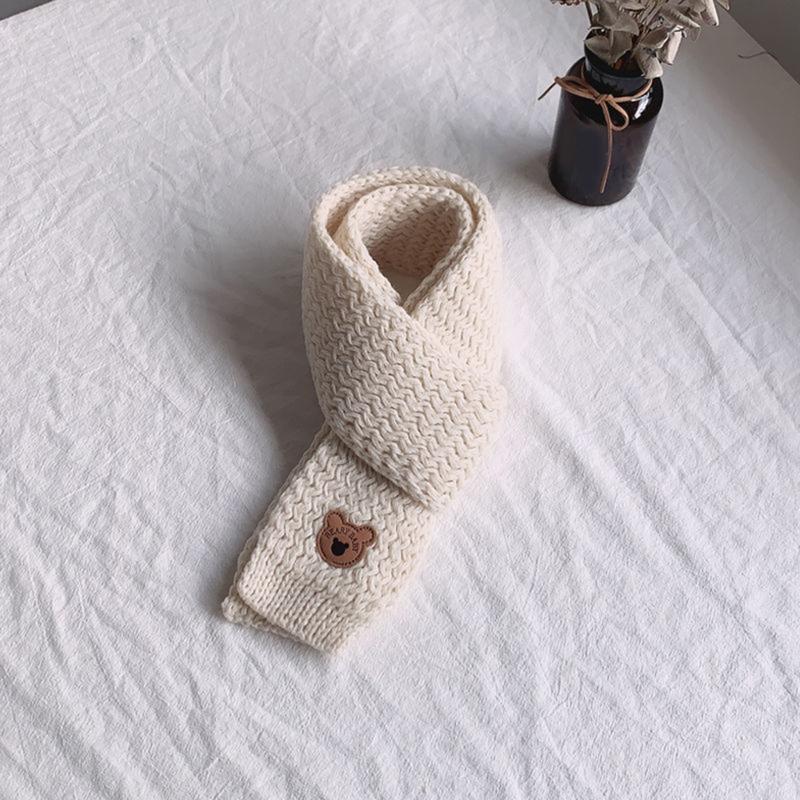 Baby Knitted Neckerchief Winter Warm Knit Scarf Lovely Kids Thick Warm Scarves 3