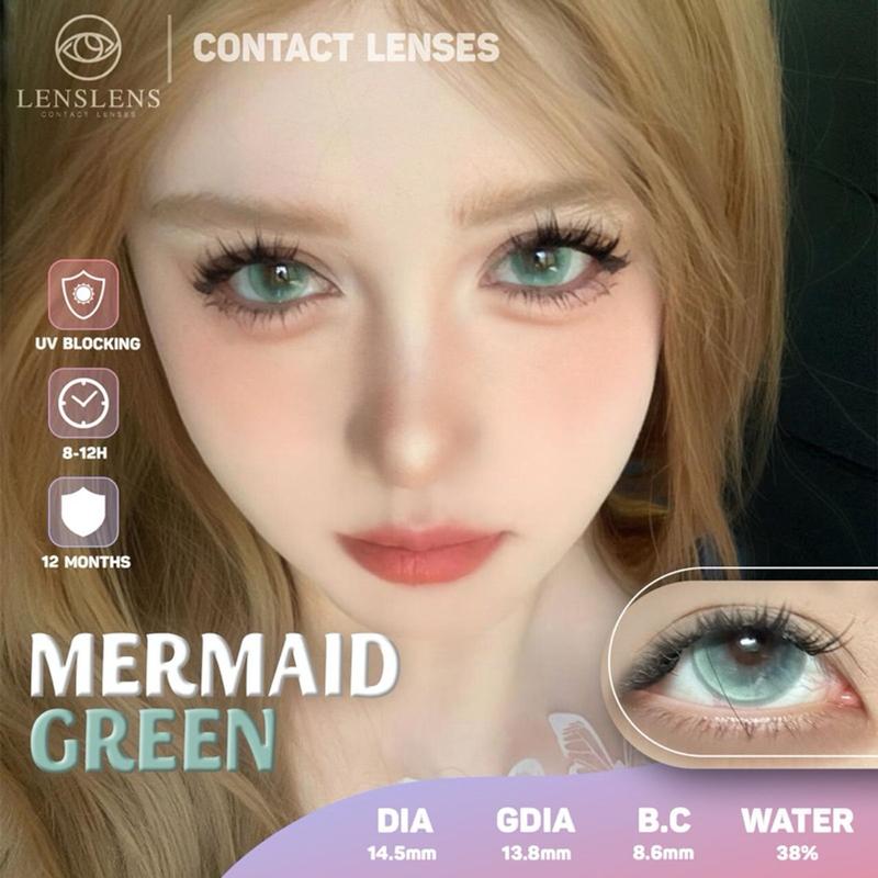 Lens Mắt Kính Áp Tròng Xanh Lá Tiên Cá Mermaid Green 14.5mm