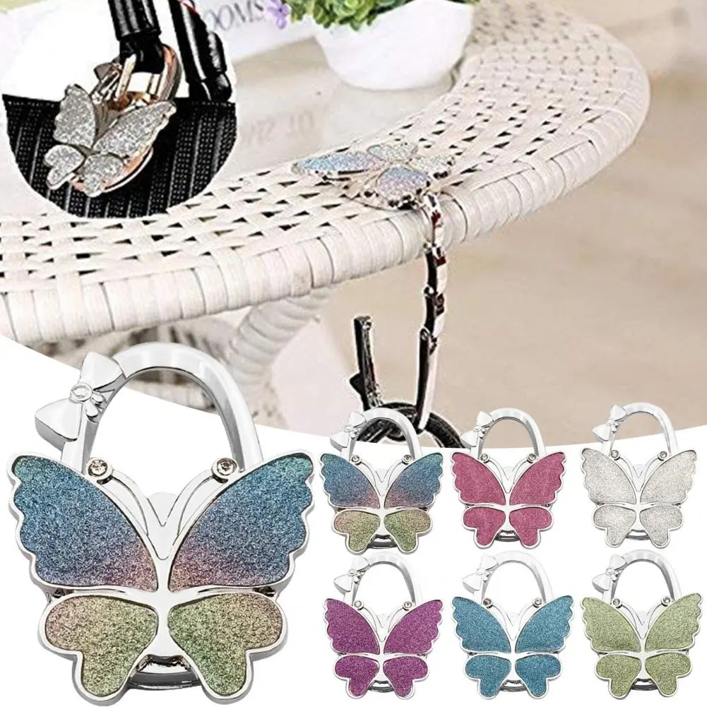 Butterfly Shape Table Hook Handbag Hanger Foldable Purse Holder Bag Buckle Bag Hook Home Decoration Desk Hook