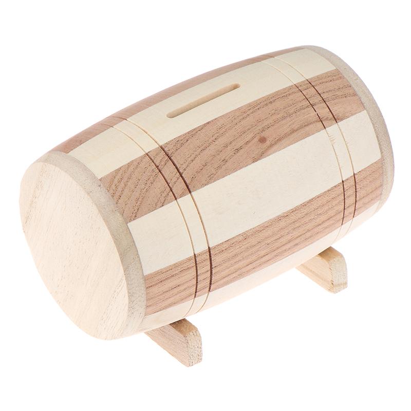 Product Introduction of [MMG]1pc Wooden Money Box Piggy Bank Money Box Savings Wine Barrel Wood Piggy Bank 21