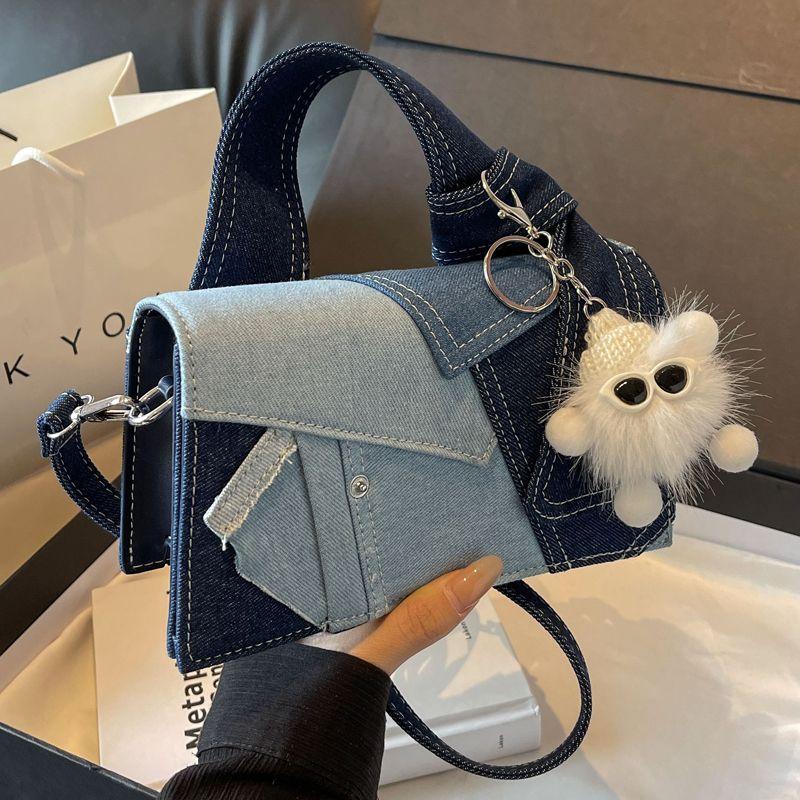 Túi Túi Xách Denim Thiết Kế Độc Đáo Phong Cách Thời Trang Nữ Túi Đeo Vai Cao Cấp Túi Đeo Chéo Có Nắp Túi Vuông Nhỏ Hàng Mới Về