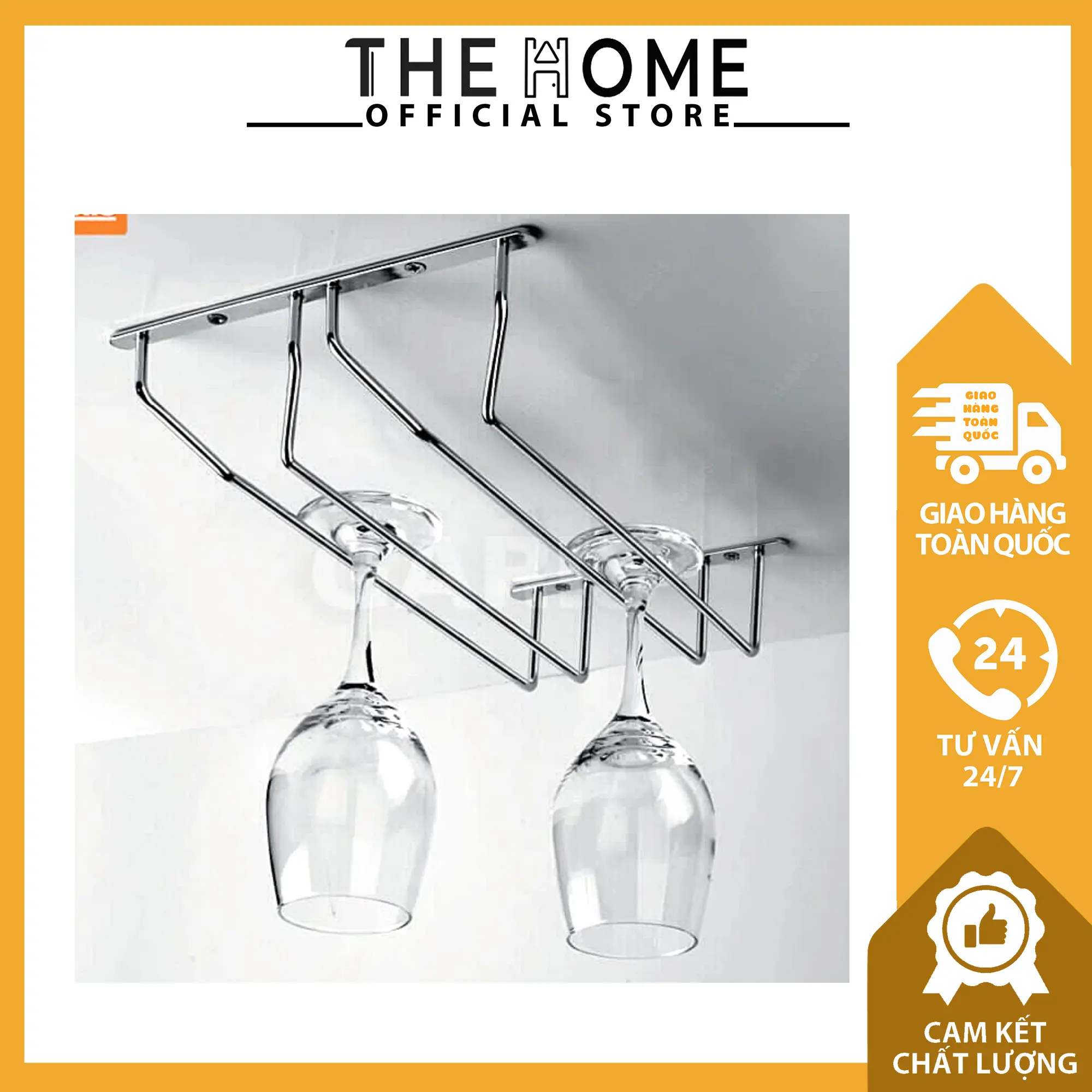 Giá treo ly đôi GI04.6 Inox 304, nan tròn