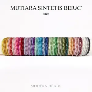 [PART 3] 4mm - Mutiara Sintetis / MutSin / Mutiara Sintesis Berat 4mm per String / Renteng Kualitas Bagus Grade A