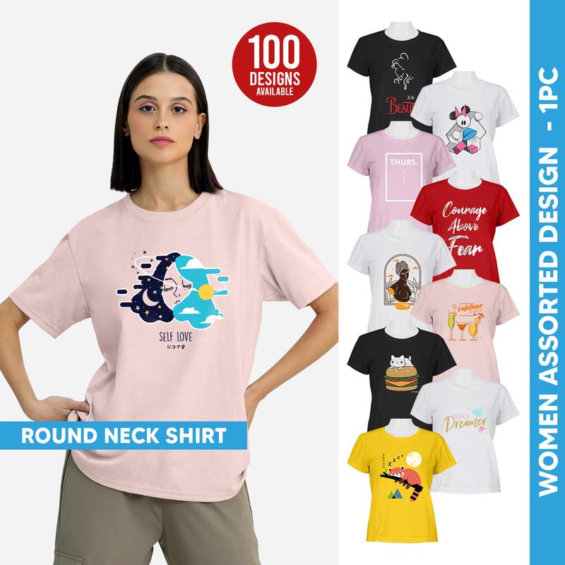 INSPI Tees Women Assorted Random Design Graphic Statement Tshirt ...