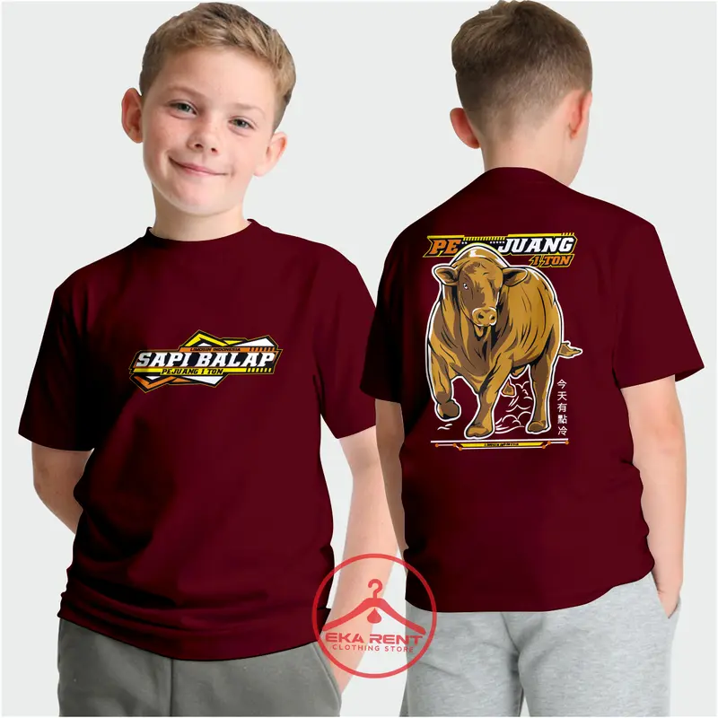 Kaos Anak Umur 1-13 Tahun Peternak Sapi Pejuang 1 Ton Limosin Lengan Pendek 2
