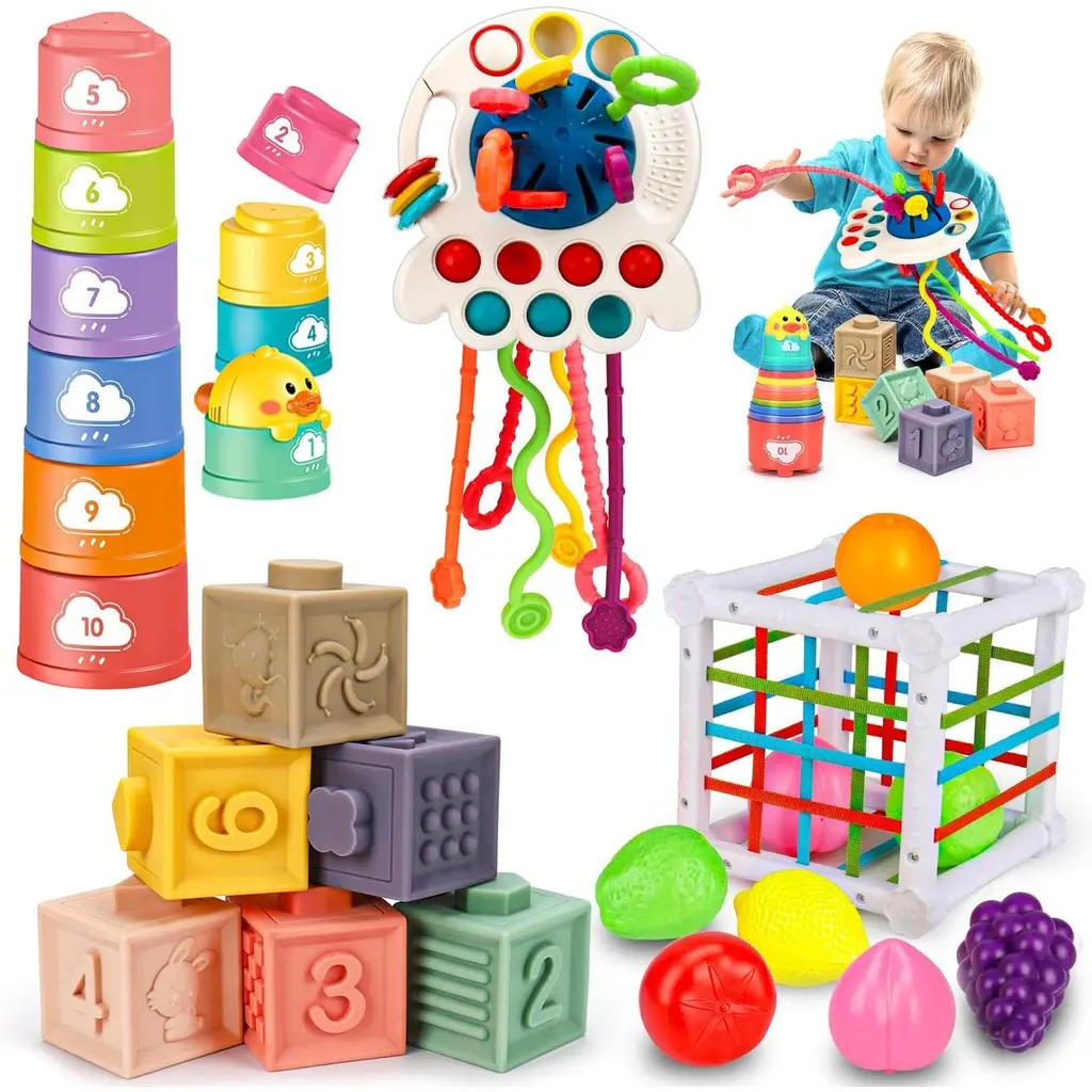 Baby Toys 6 12 Months, Montessori Toys for 1 Year Old Infant Stacking ...