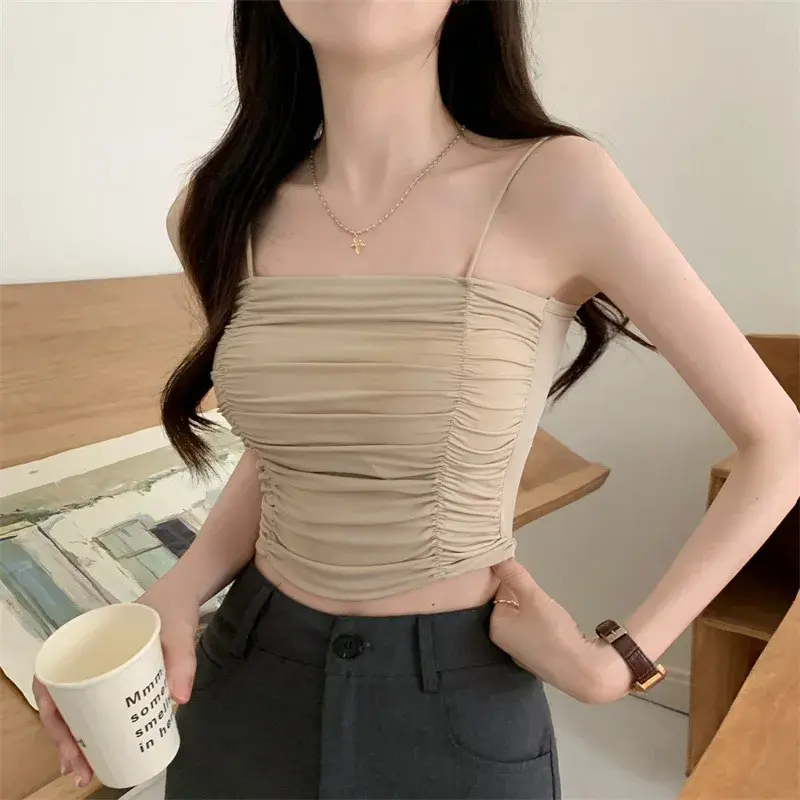 Áo Ống Không Tay Áo Sơ Mi Gợi Cảm Cho Nữ, Áo Nữ Có Dây Đeo Áo Yếm Trắng, Áo Ngực Có Đệm, Áo Nịt Ngực Quần Áo Nữ, Áo Nịt Ngực Top Ong Women Umi