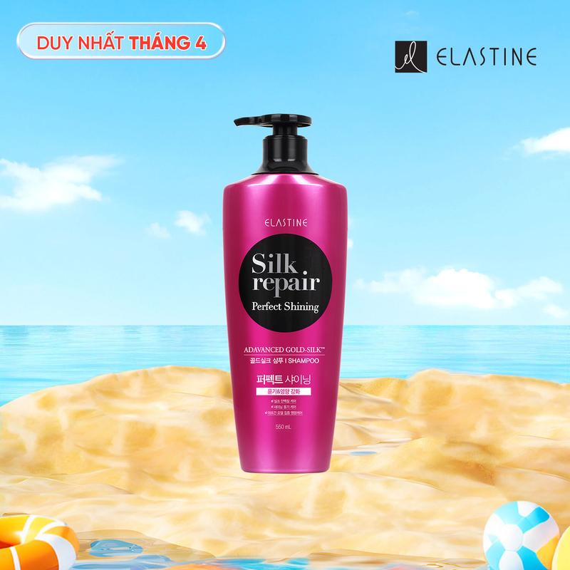 [Elastine  Official] Dầu gội chăm sóc tóc Elastine Silk Repair Perfect Shining Gold Silk 550ml