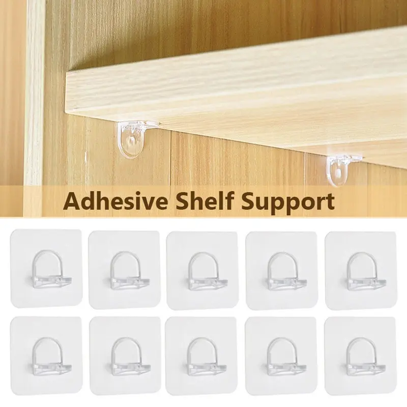 Chốt Hỗ Trợ Kệ, 10 Chiếc, Làm Bằng Nhựa, Kẹp Hỗ Trợ Kệ Tủ, Móc Treo Tường 4