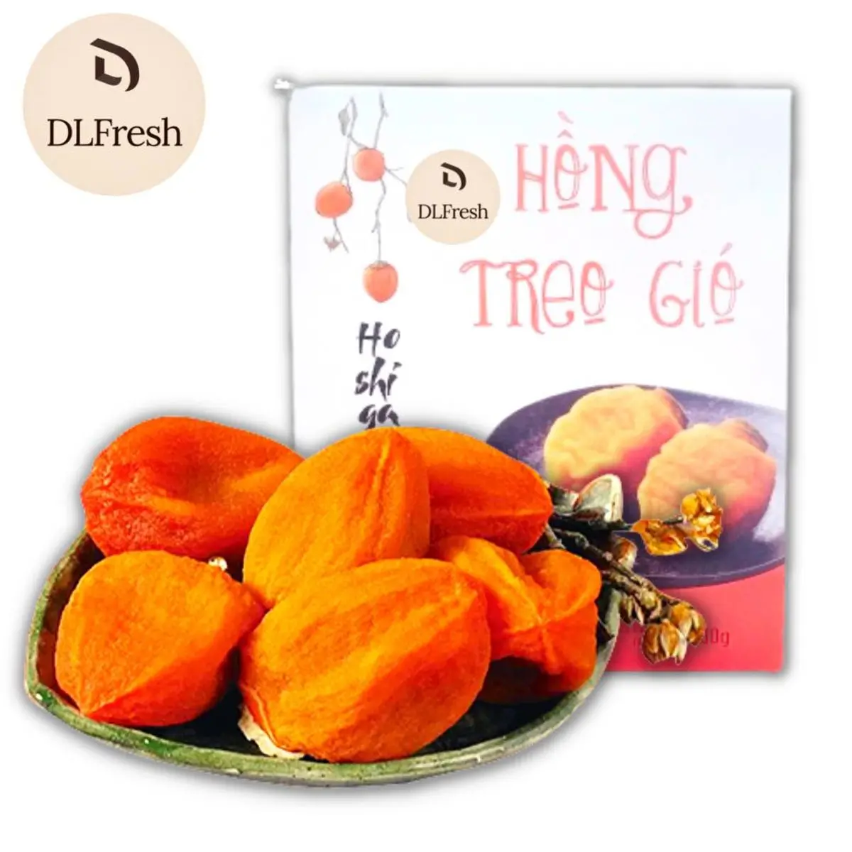 Hồng treo gió DLFresh hồng treo công nghệ Nhật Bản 500g Hữu cơ Không đường Tự nhiên Vị trái cây