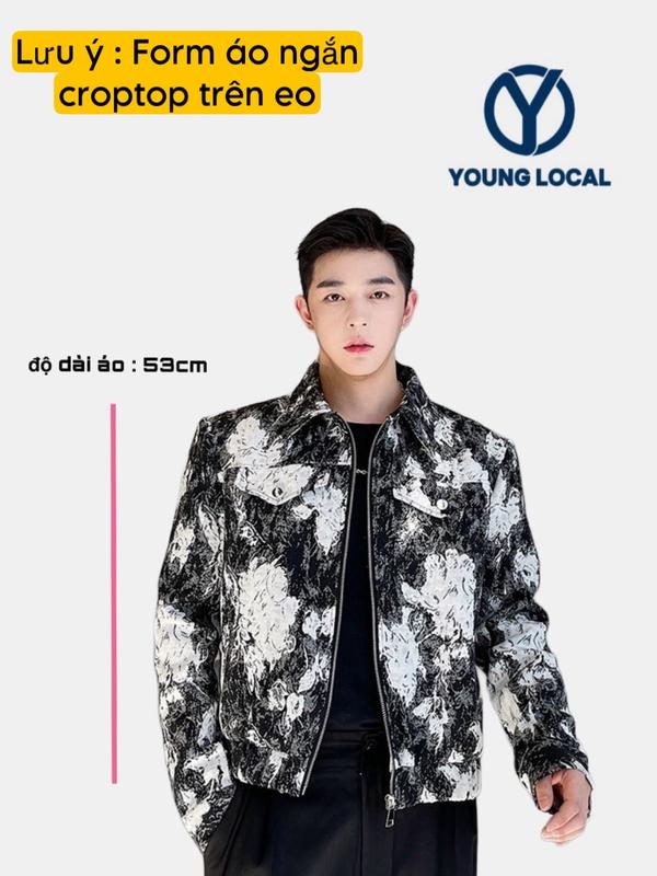 Áo Ngắn Trên Eo Áo Khoác Vải Gấm - Form Ngắn Fit - Phong Cách China