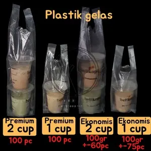 Kresek Gelas Plastik Cup Bening Plastik Gelas Pop Ice