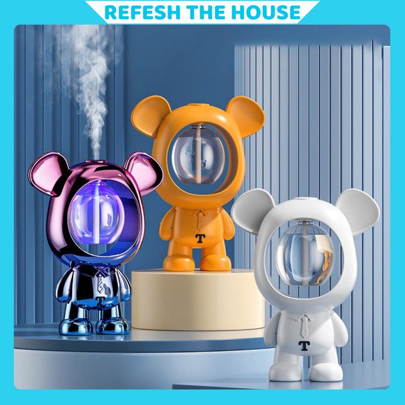 Máy xông tinh dầu phun sương tự động khử mùi khuếch tán tinh dầu Bear pin sạc thiết kế ngộ nghĩnh đáng yêu,máy khuếch tán tinh dầu phun tinh dầu.