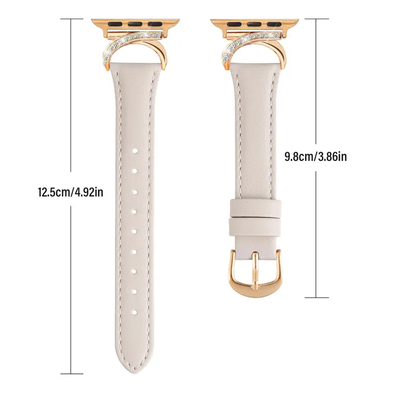 Fashionable Faux Leather Watch Band (Band Only), 1 Count C-shaped Buckle Watch Band for Apple Watch Series 10/9/SE/8/7/6/5/4/3/2/1, Smart Watch Accessories, Wearable, Smartwatch Strap 1