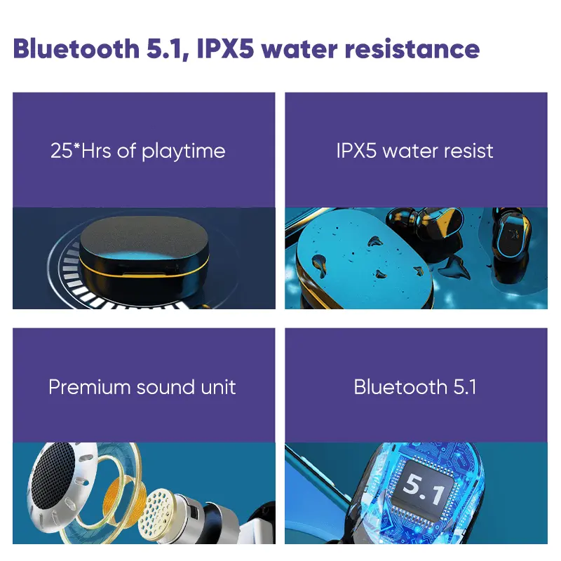 Fingertime True Wireless Bluetooth Earphones Headphones Mini Earbuds TWS Touch Sensor X99 1