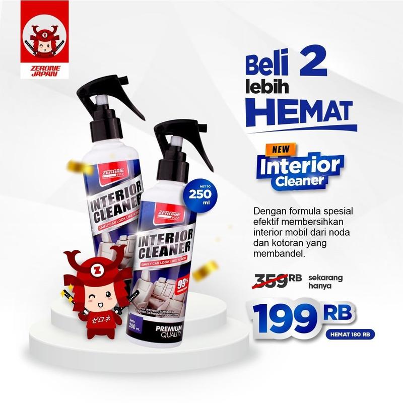 Zerone Interior Cleaner Pembersih Dashboard Plafon Jok Kulit Sintetis 250ml 1