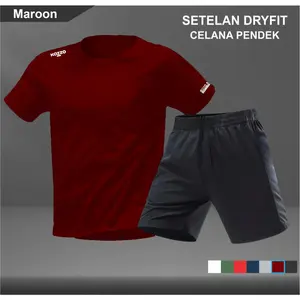 Setelan Celana Pendek + Kaos Dryfit Pria | Jersey Sport Kekinian Buat Lari, Fitness, dan Aktivitas Outdoor