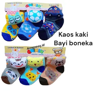 3 pasang kaos kaki bayi boneka cewek cowok